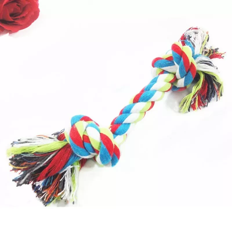 

Pets dogs pet supplies Pet Dog Puppy Cotton Chew Knot Toy Durable Braided Bone Rope 20CM Funny Tool (Random Color )