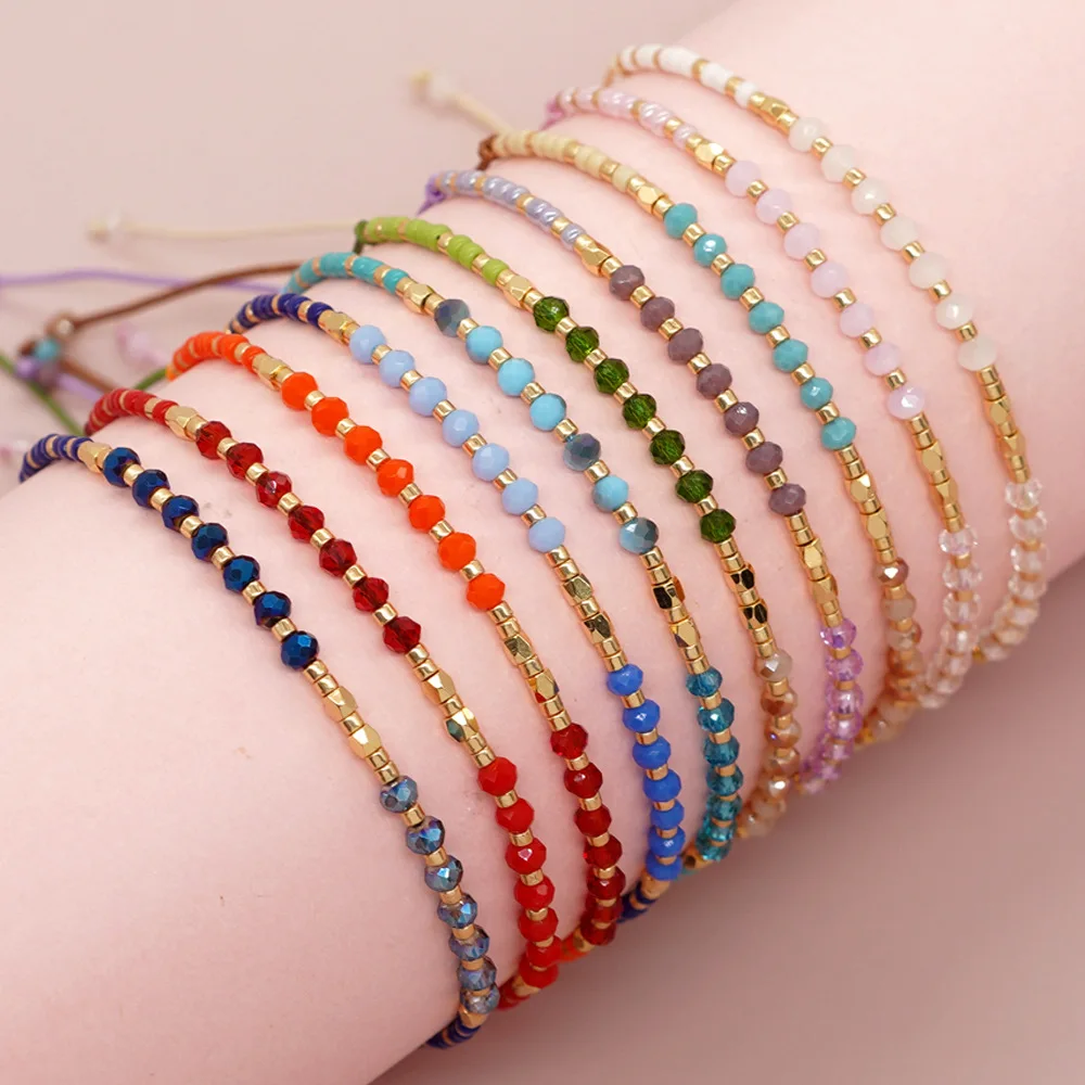 Go2boho Бохо браслеты из бисера Крошечные стеклянные бусины цепочка ручной работы
