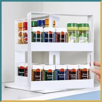 Home Kitchen Spice Organizer Rack Multi-Function Rotating Storage Shelf Slide Kitchen Cabinet Cupboard Organizer Storage Rack