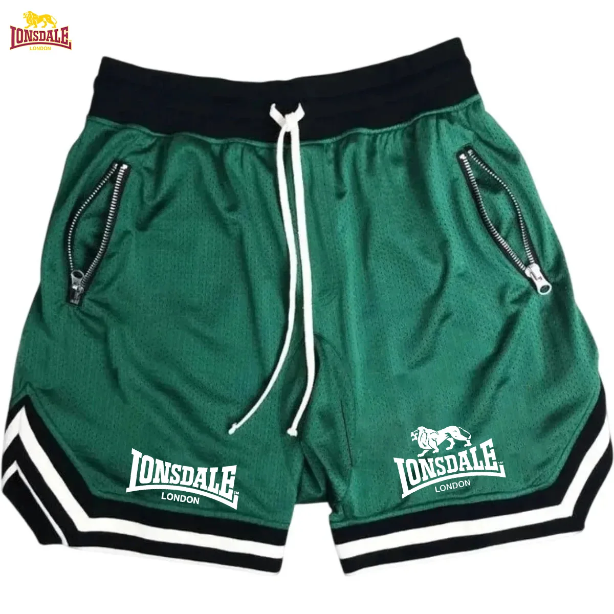 Фото LONSDALE 2026 Новые мужские летние спортивные баскетбольные шорты, повседневные, свободные, дышащие, из сетки, в стиле хип-хоп №2