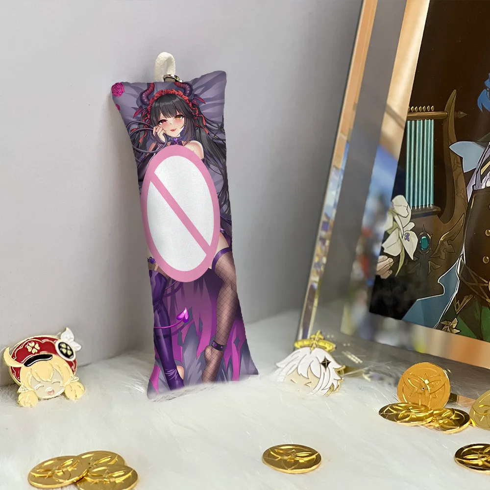 

Брелок для ключей Tokisaki Kurumi Mini Dakimakura, подвеска с датой и прямой трансляцией, аниме аксессуары, брелок для ключей, милая подушка для тела, подве...