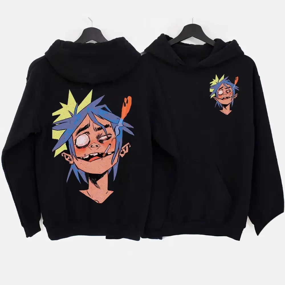 Фото Новые толстовки и свитшоты, толстовки с принтом рок-группы Gorillaz, толстовка Y2k, хип-хоп, большие пуловеры в стиле Харадзюку, одежда унисекс №2