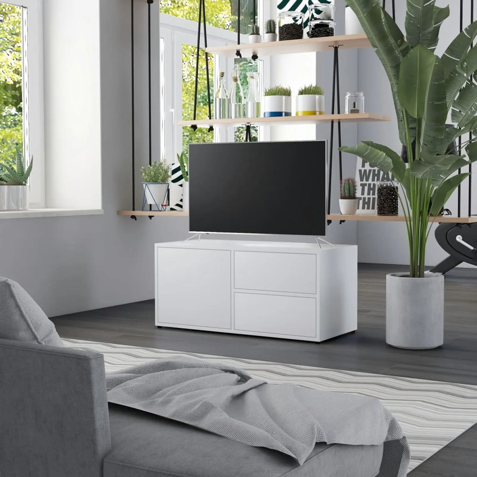

TV Cabinet White 31.5"x13.4"x14.1" Chipboard