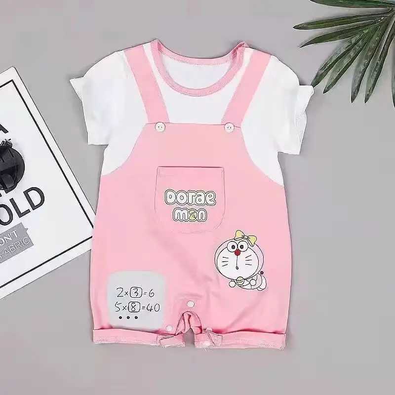 Детский комбинезон с коротким рукавом для мальчиков и девочек |