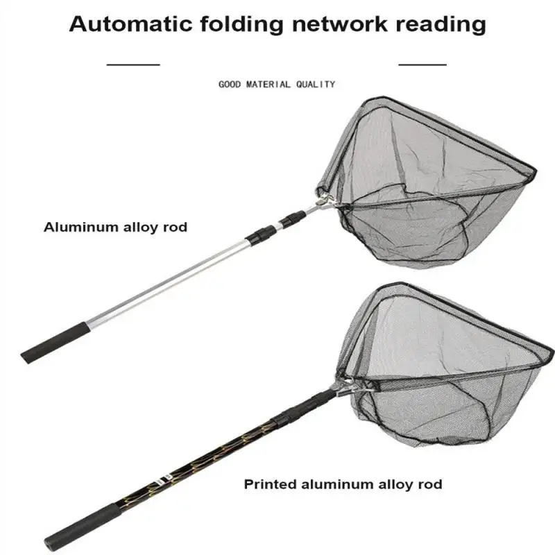 

Retractable Fishing Nets 150/170/190/210cm Foldable Fishing Brail Net Aluminum Alloy Telescopic Landing Net For Fly Fishing