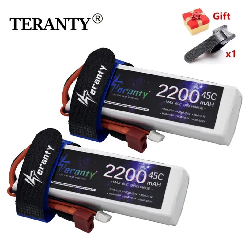 

Teranty 11.1V 2200mAh 45C LiPo Battery For RC Helicopter Aircraft Quadcopter Cars Airplane 3S Battery With T JST XT30 XT60 Plug