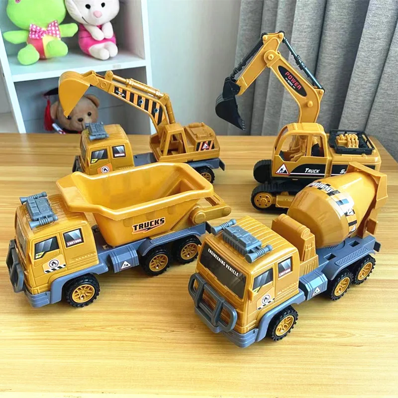 

Engineering Car Toys Boxed New Children's Simulation Inertia Excavator Mixer Truck Large Sliding Toy Car