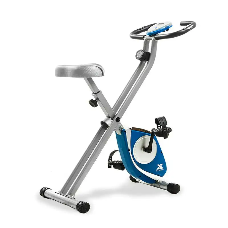 

Fitness FB150 Compact Stationary Folding Exercise Bike with Ergonomic Padded Seat and Large Adjustable Foot Pedals