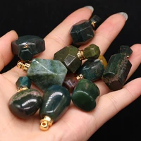 natural stone indian agate geometric perfume bottle diffuser pendant for jewelry making diy necklace accessories gems charm gift
