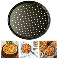 24262832cm baking pan carbon steel non stick pizza mesh tray plate round deep dish pizza pan tray mould bakeware baking tool