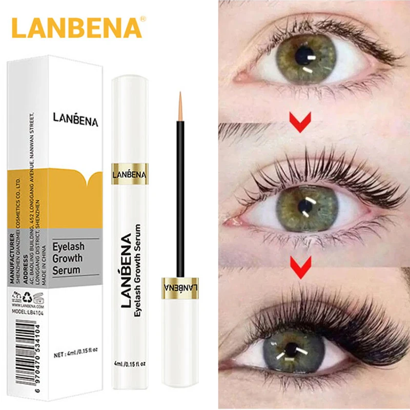 LANBEN Eyelash Growth Essential Oil Eyebrows Enhancer Serum Longer Fuller Thicker Lashes Lifting Liquid Hair Nourishing Products