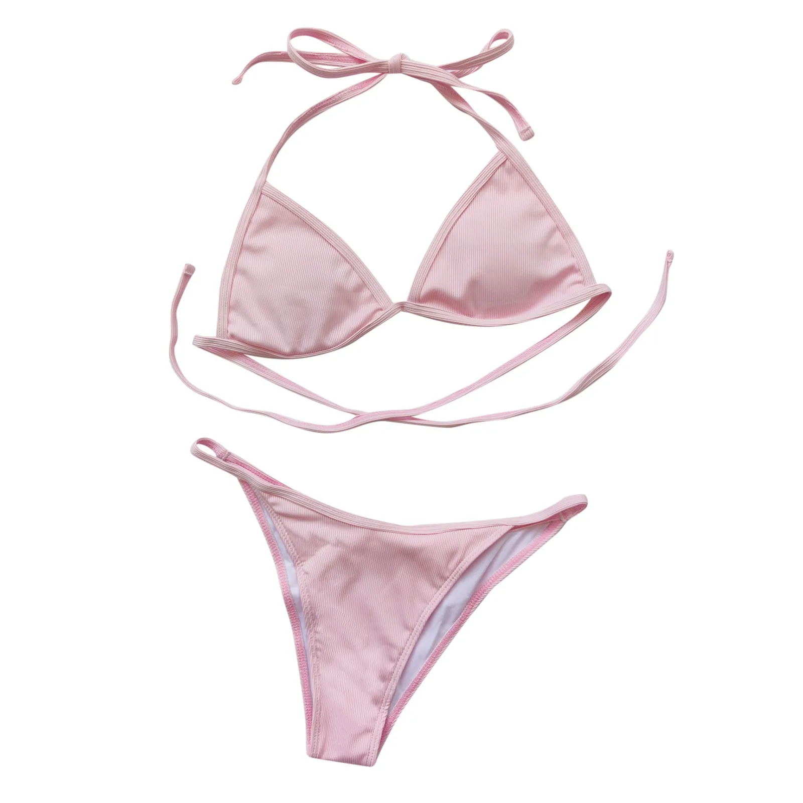 Женский розовый комплект бикини с принтом из 4 предметов купальник