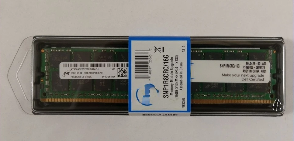 

RAM Applies to 1R8CR 16GB 2RX4 PC4-2133P ECC SNP1R8CRC/16G server memory