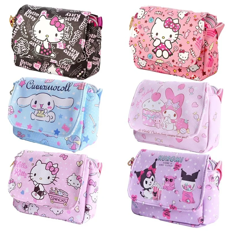

Kawaii Cartoon Anime Cinnamoroll My Melody Kuromi Kt Cat Animals Plushie Toy Messenger Bag Cute Storage Shoulder Bags Girl Gifts