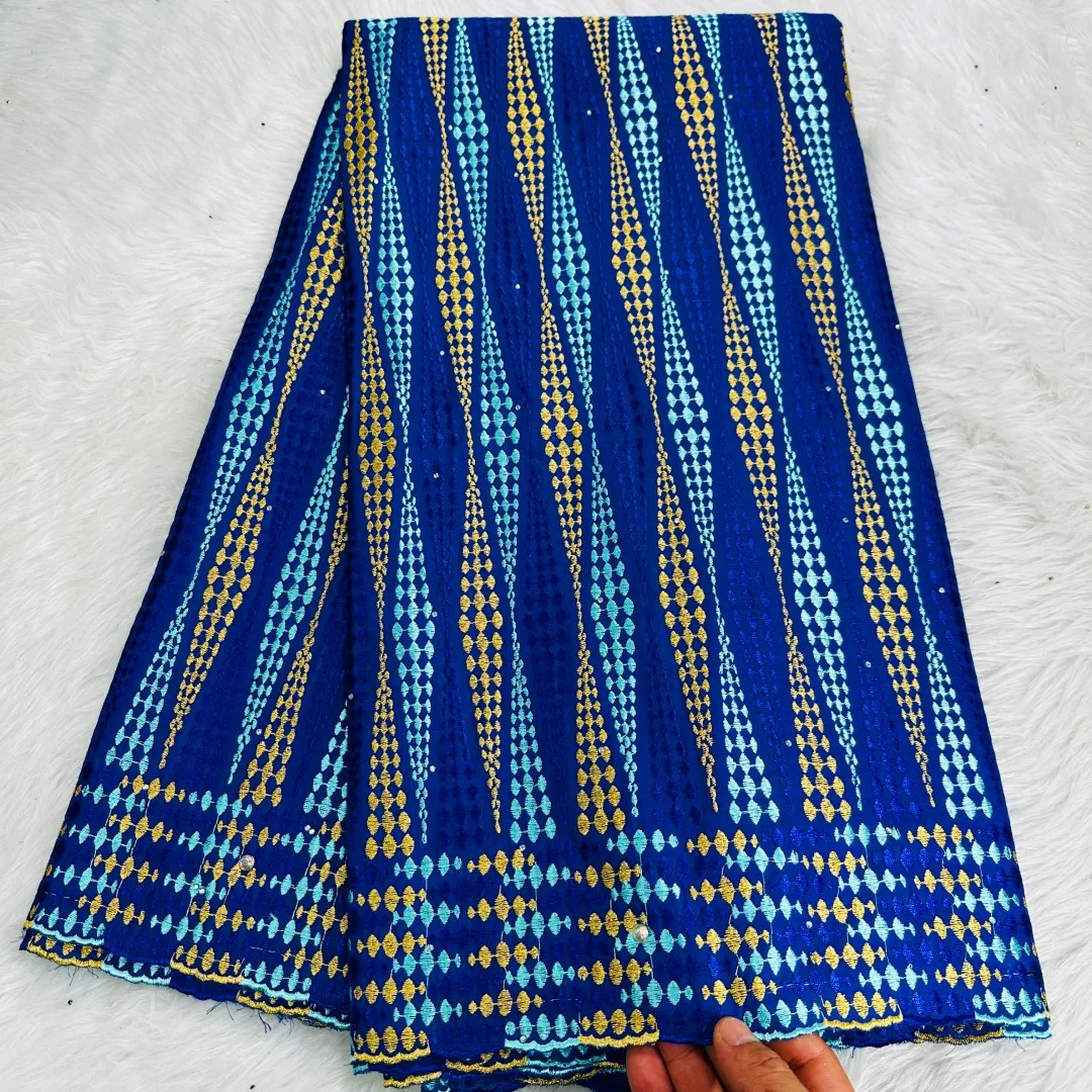 5 ярдов швейцарская ткань 2023 новейшая африканская вышивка бисером 100% хлопок