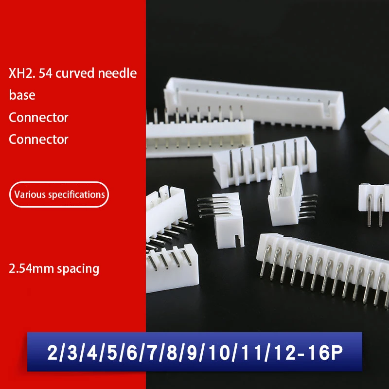 

50pcs/lot XH2.54 male right angle material Connector Leads pin Header XH-AW 2P 3P 4P 5P 6P 7P 8P 9P 10P 11P 12P 13P 14P