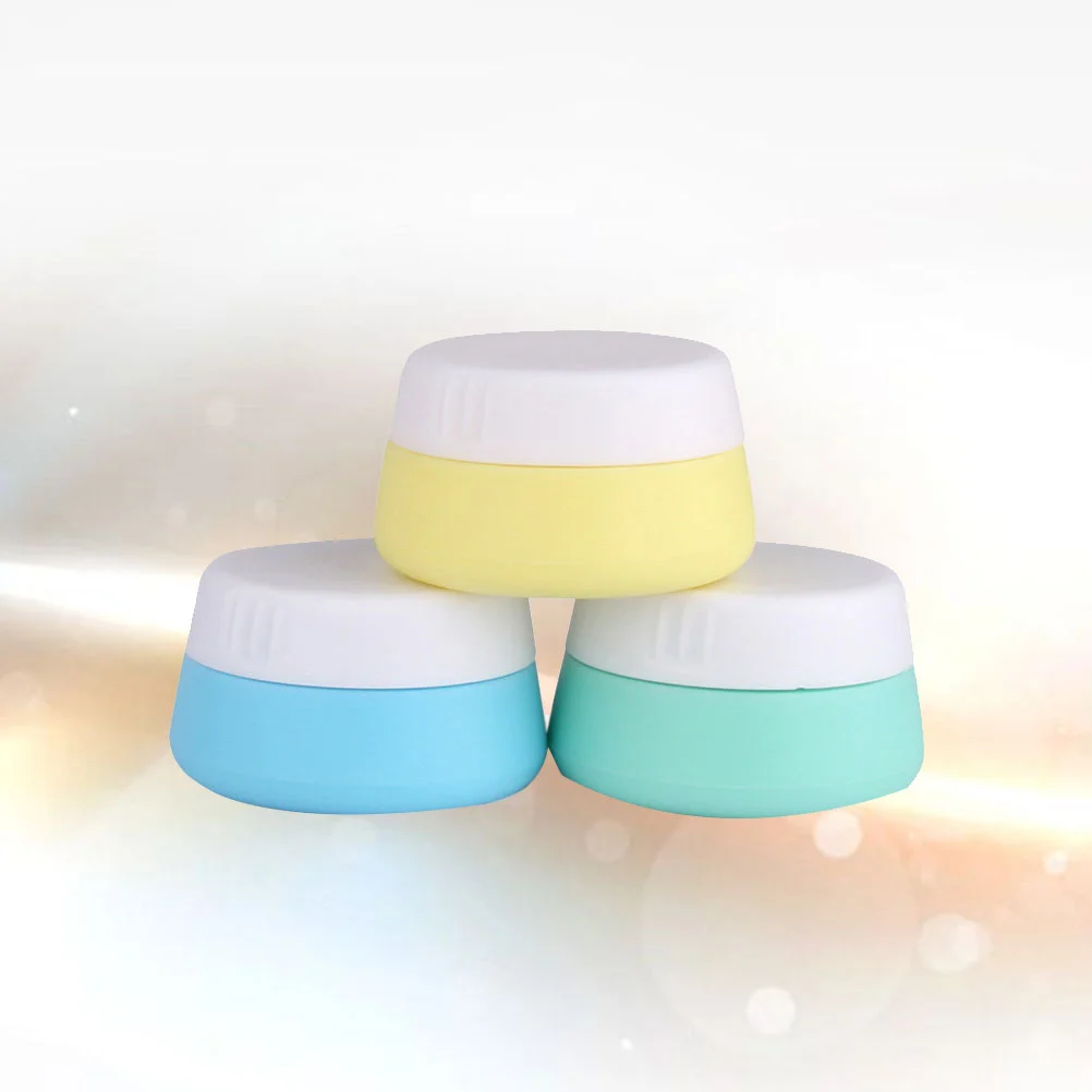 

Cream Silicone Jars Box Travel Containers Empty Lotion Sample Lids Lip Toiletry Leakproof Makeup Container Compact Case Balm