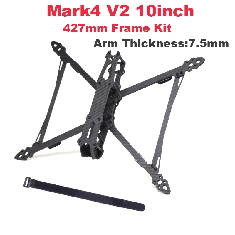 Фото Комплект рамы Mark4 V2 10 дюймов для FPV-дронов и полетный контроллер F405 V3S, регулятор скорости 60A 4-в-1, мотор 3115 900KV, пропеллер и ELRS для RC FPV фристайл-гонок №2