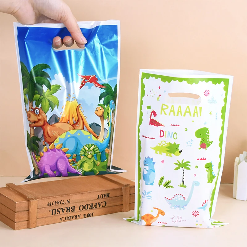 

10pcs Dinosaur Gift Bags Jungle Safari Theme Birthday Party Decorations Supplies Baby Shower Kids Favor Bags