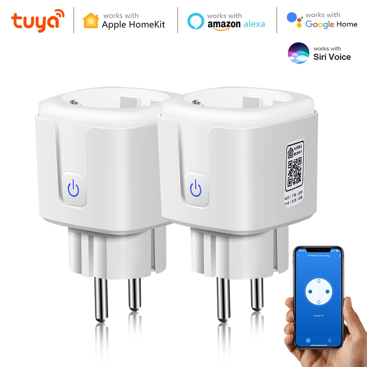 Умная розетка Homekit Tuya ЕС смарт-розетка с таймером и поддержкой Wi-Fi работает Apple Alexa