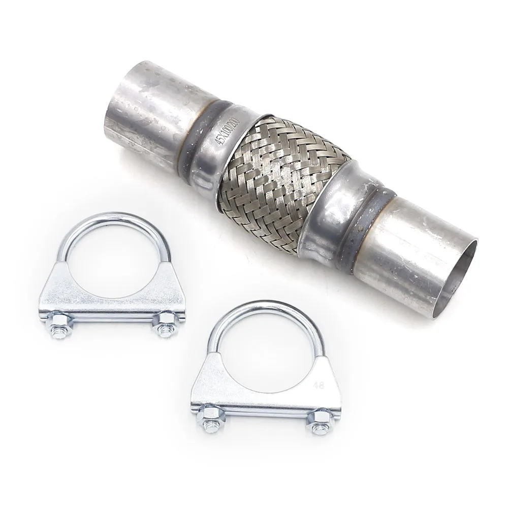 

CNSPEED 1,75 "X 4'' X 8 "Нержавеющая сталь, автомобильная выхлопная труба, гибкая труба с сильфоном, двойная искусственная волна, серебряный с кронште...