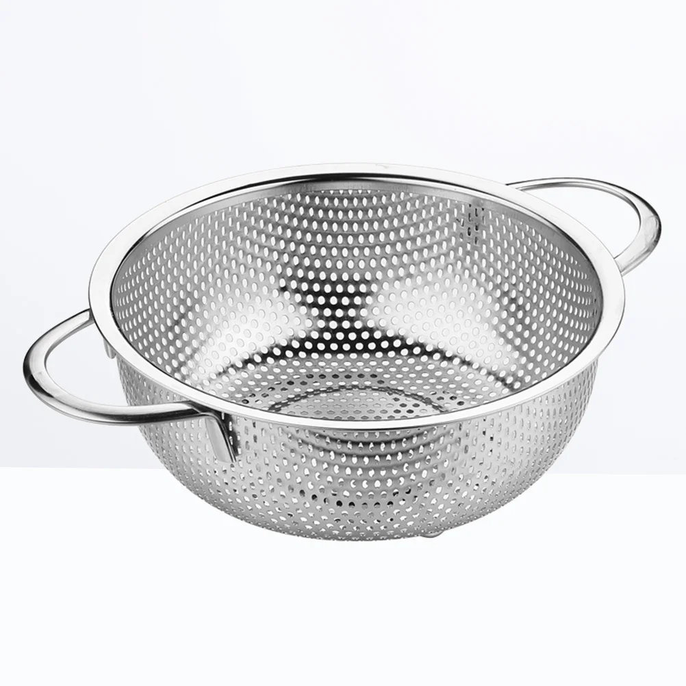 

Chip Fryers Rice Wash Strainer Mesh Fruit Vegetable Basket Colander Stainless Steel Kitchen Dish drainer