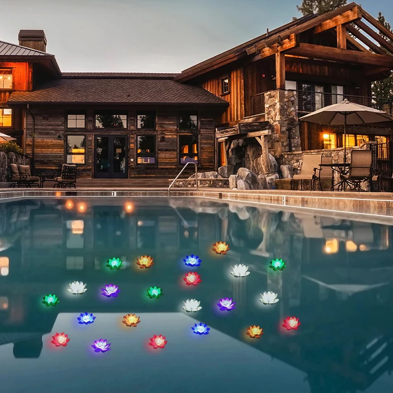 Водонепроницаемый Плавающий Светодиодный Светильник В Форме Лотоса На