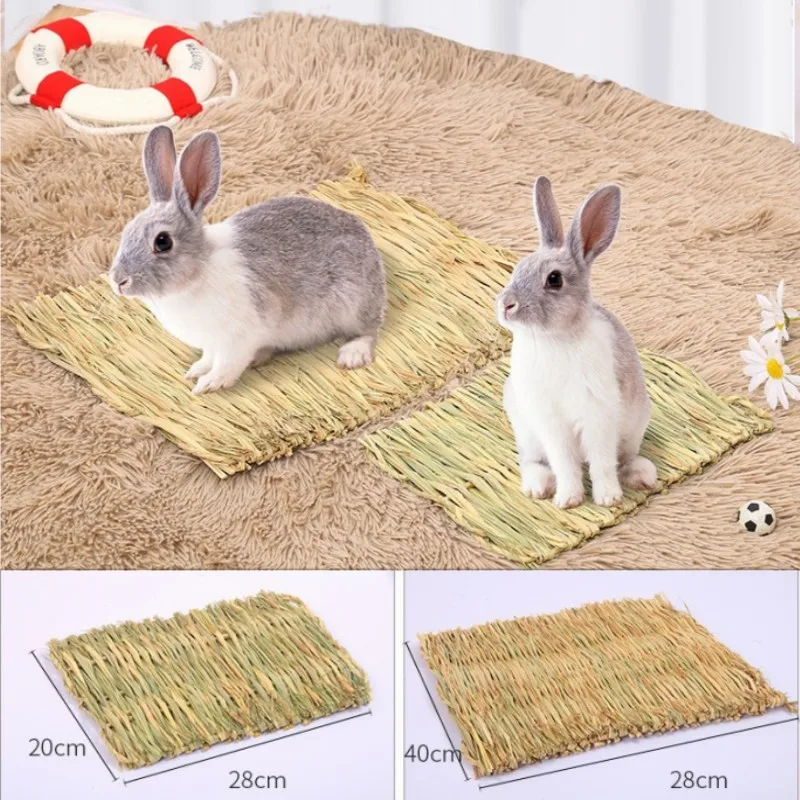 

Rabbit Nest Mat Natural Straw Edible Hamster Molar Woven Straw Mat Chinchilla Guinea Pig Grass Nest Pet Bed Accessories