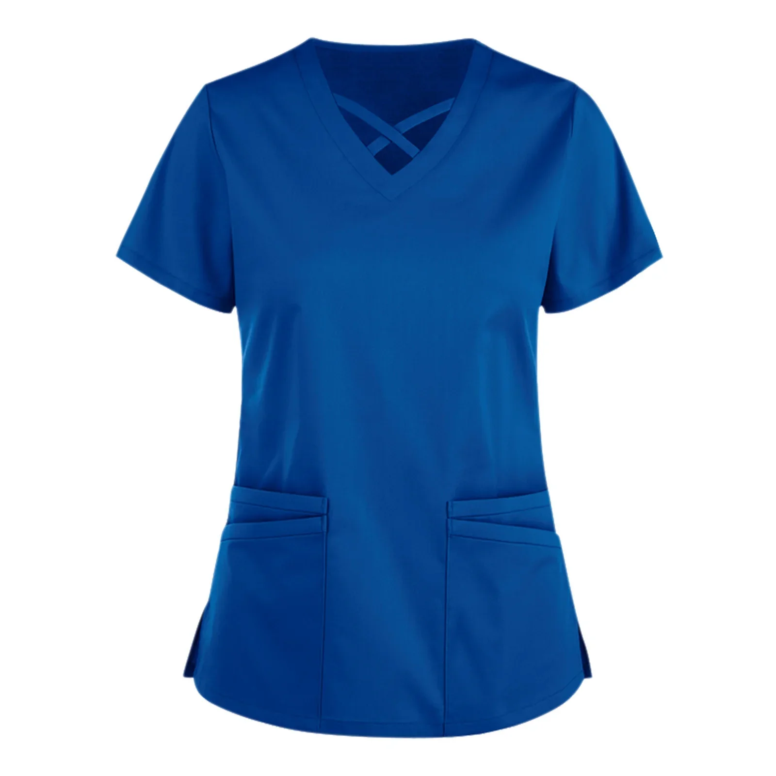 

V-Neck Pocket Nurse Uniform Women Beauty Scrubs Tops Spa Uniform Solid Health Workers Working Scrub Tops Nurse gorro enfermera