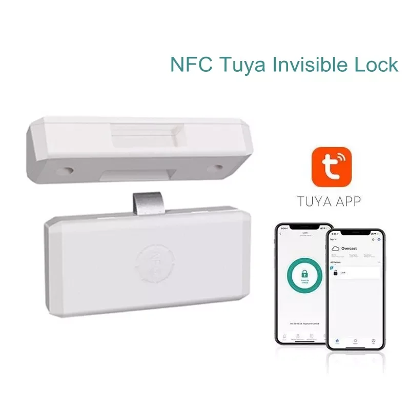 

Tuya APP Smart Bluetooth Drawer NFC Sensor Lock Keyless Invisible No Hole File Cabinet Lock Wardrobe Locks Drawer Switch