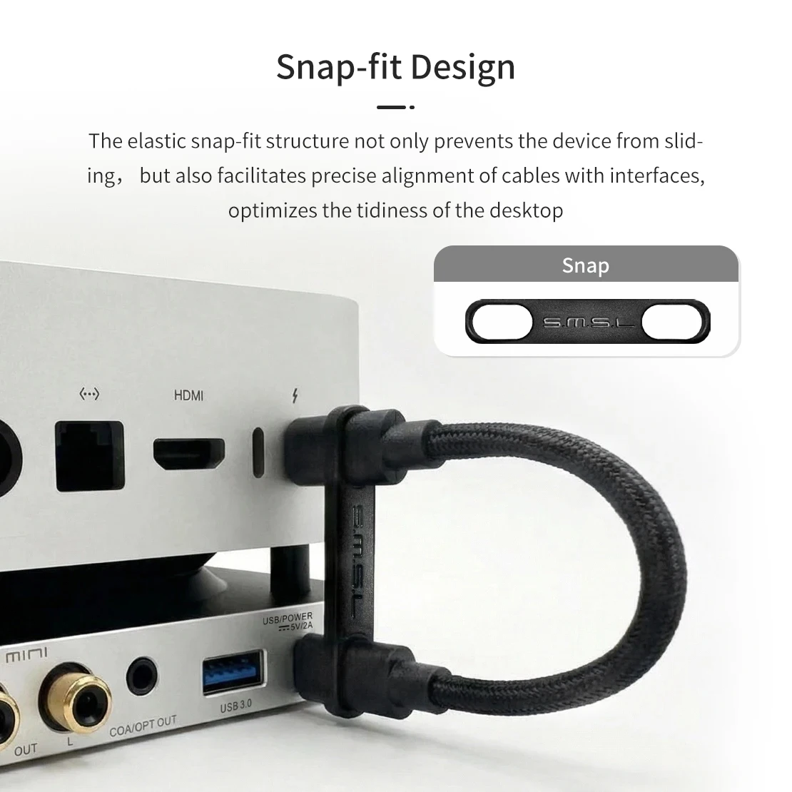 Фото SMSL DAC MINI Аудио-DAC для Mac mini ES9039Q2M XU316 DSD256 USB, коаксиальный, оптический, выход 3.5мм/4.4мм, усилитель для наушников №5