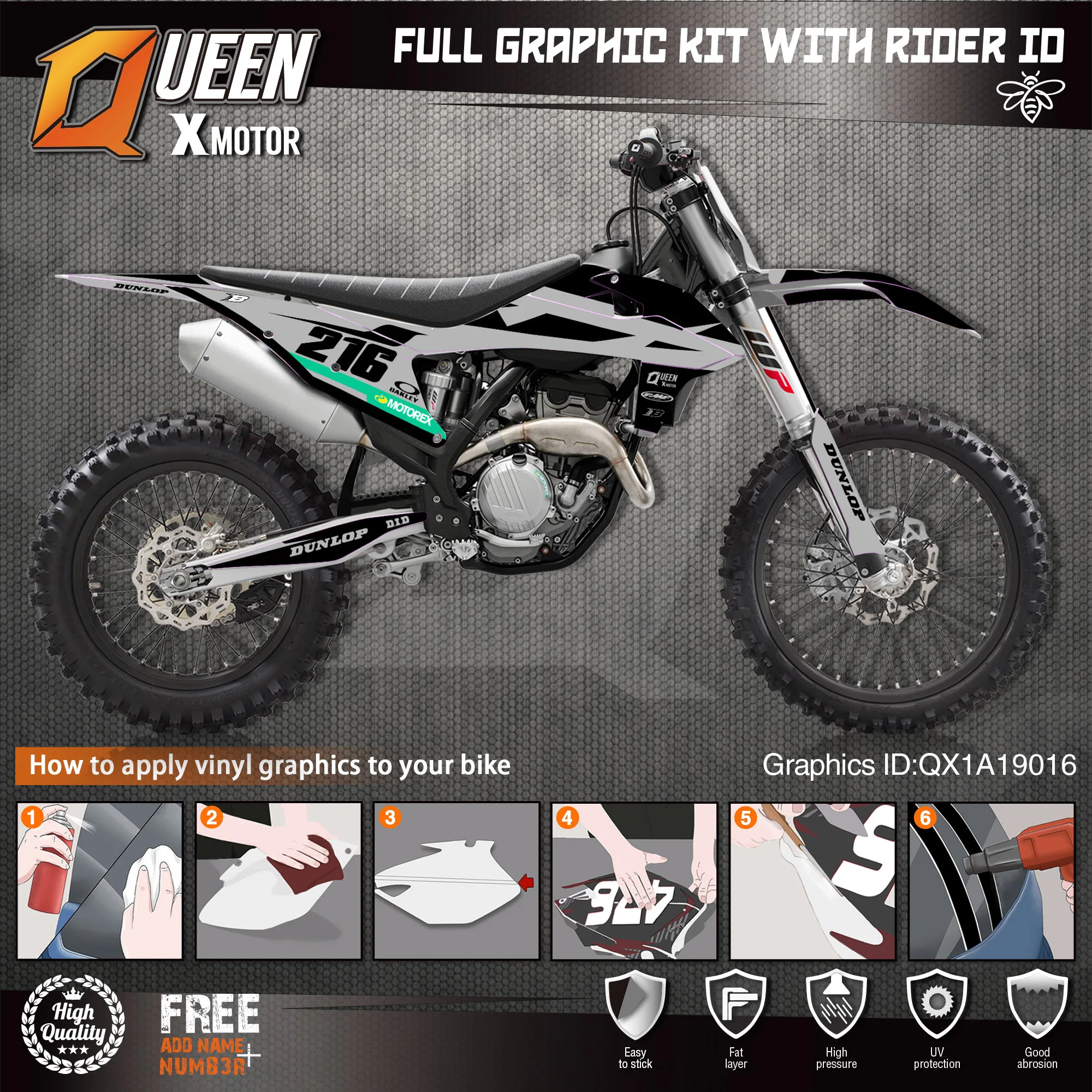 QUEEN X MOTOR Custom Team Graphics Decals Stickers Kit For KTM 2019 2020 SX SXF 2021 EXC XC-W EXC-F 016 | Автомобили и мотоциклы
