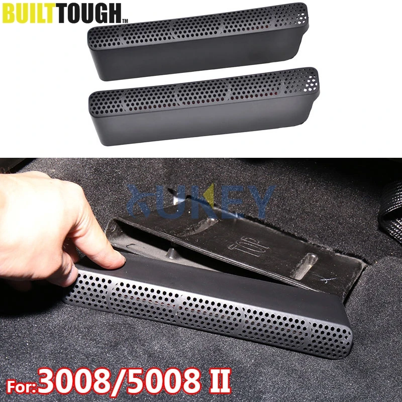 

2 шт. для Peugeot 3008 5008 II 2017 2018 Автомобильный задний обогревающий пол переменного тока, воздуховод, решетка, вентиляционное отверстие, крышка под розеткой сиденья