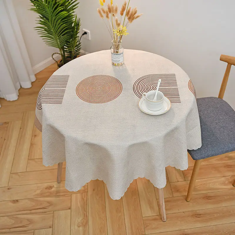 

Tablecloth sense of tpu table pad round table cloth waterproof and oil disposable table_Ling296