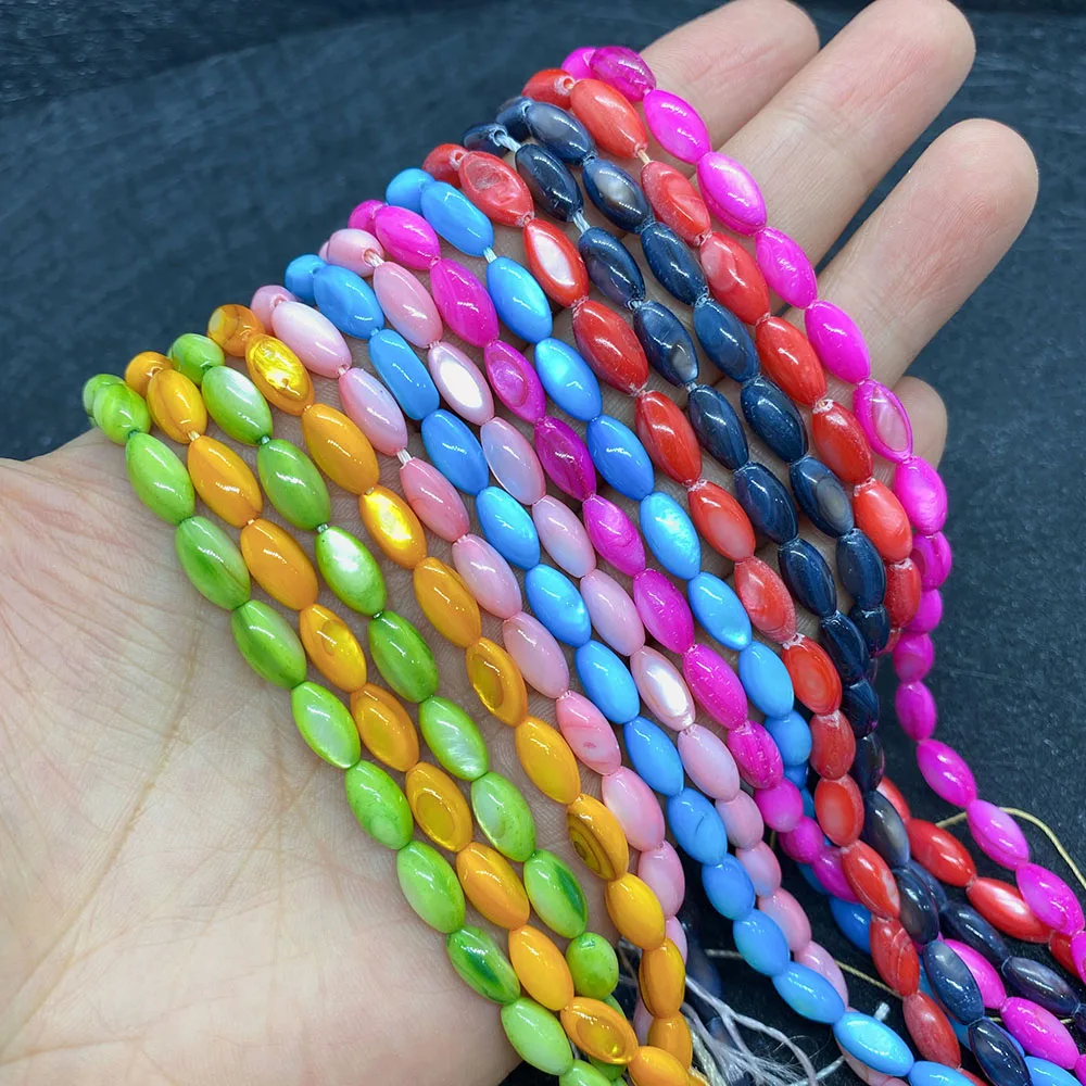 

Wholesale Natural Freshwater Shell Beads Colorful Rice Beads for Jewelry Making DIY Bracelet Necklace Accessories Jewelry