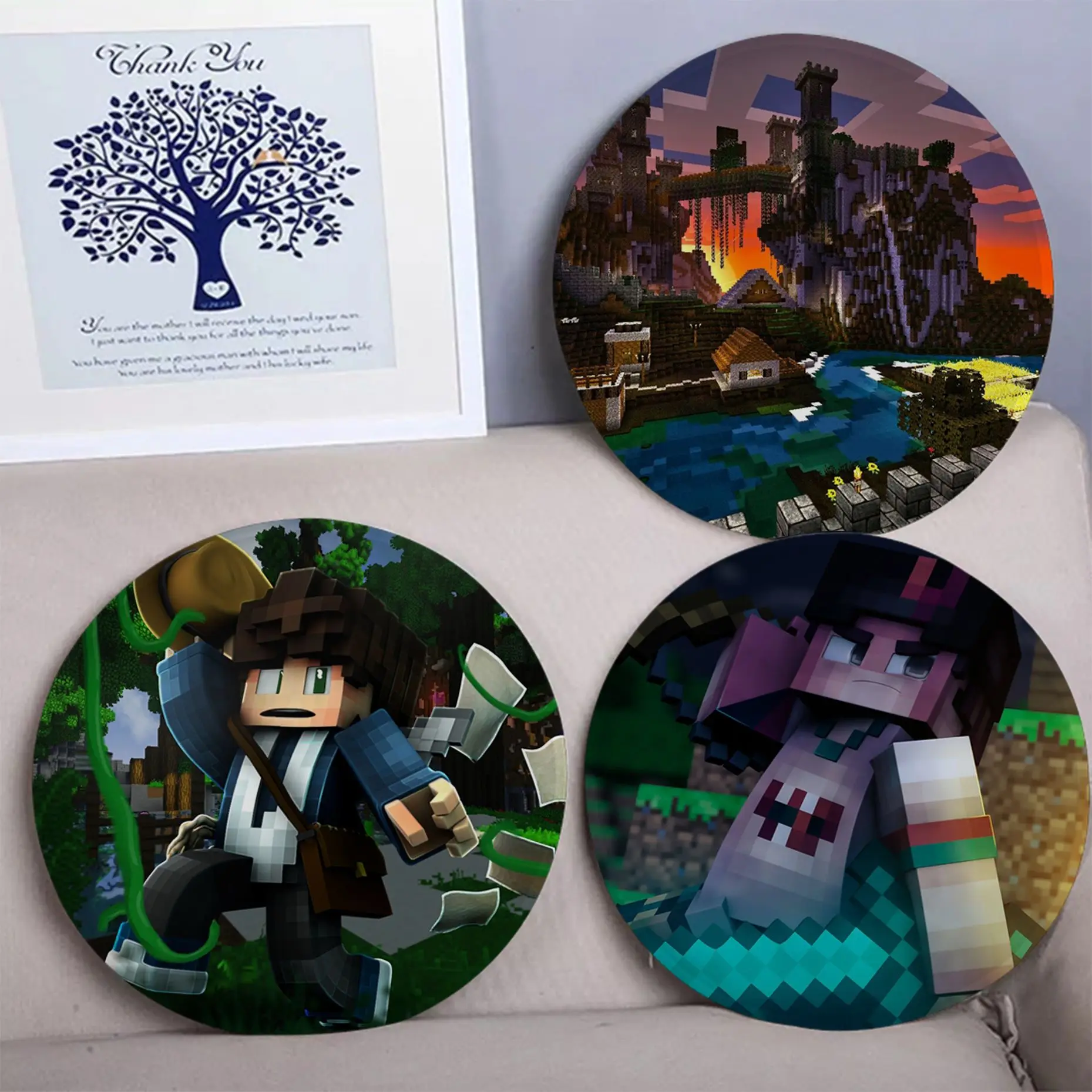 

Minecraft Gameplay-S Modern Minimalist Style Stool Pad Patio Home Kitchen Office Chair Seat Cushion Pads Sofa 40x40cm Cushions