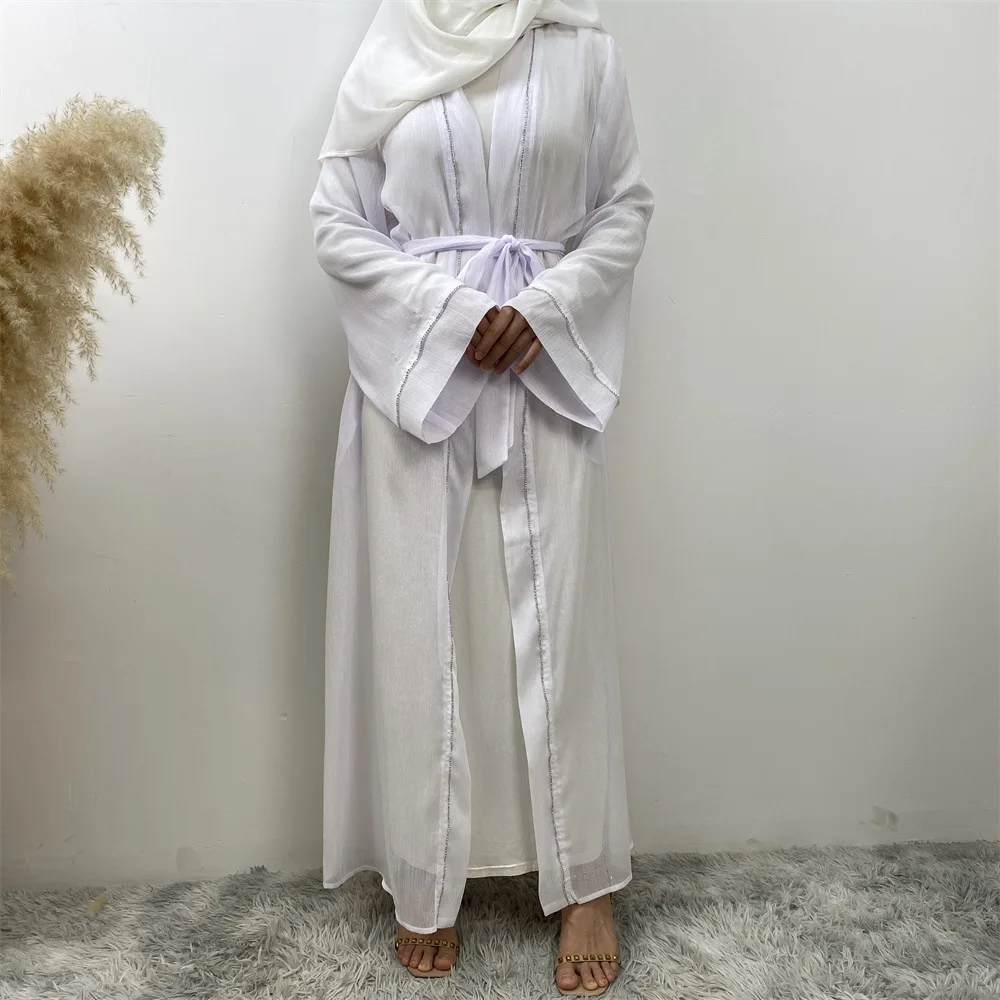 Открытое кимоно из Саудовской Аравии с бриллиантами абайя для скромных женщин