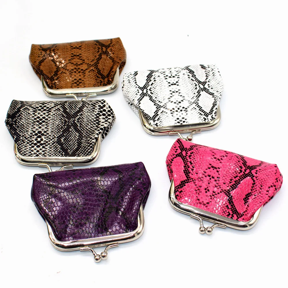 

Mini Coin Purse Wallets for Women Vintage Snake Pattern Small Wallet Hasp Printing Creative Clutch Bags Women Purses Monederos