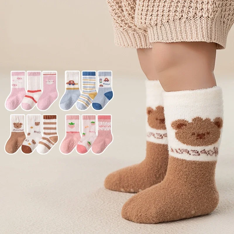 

3 пары, детские толстые теплые носки