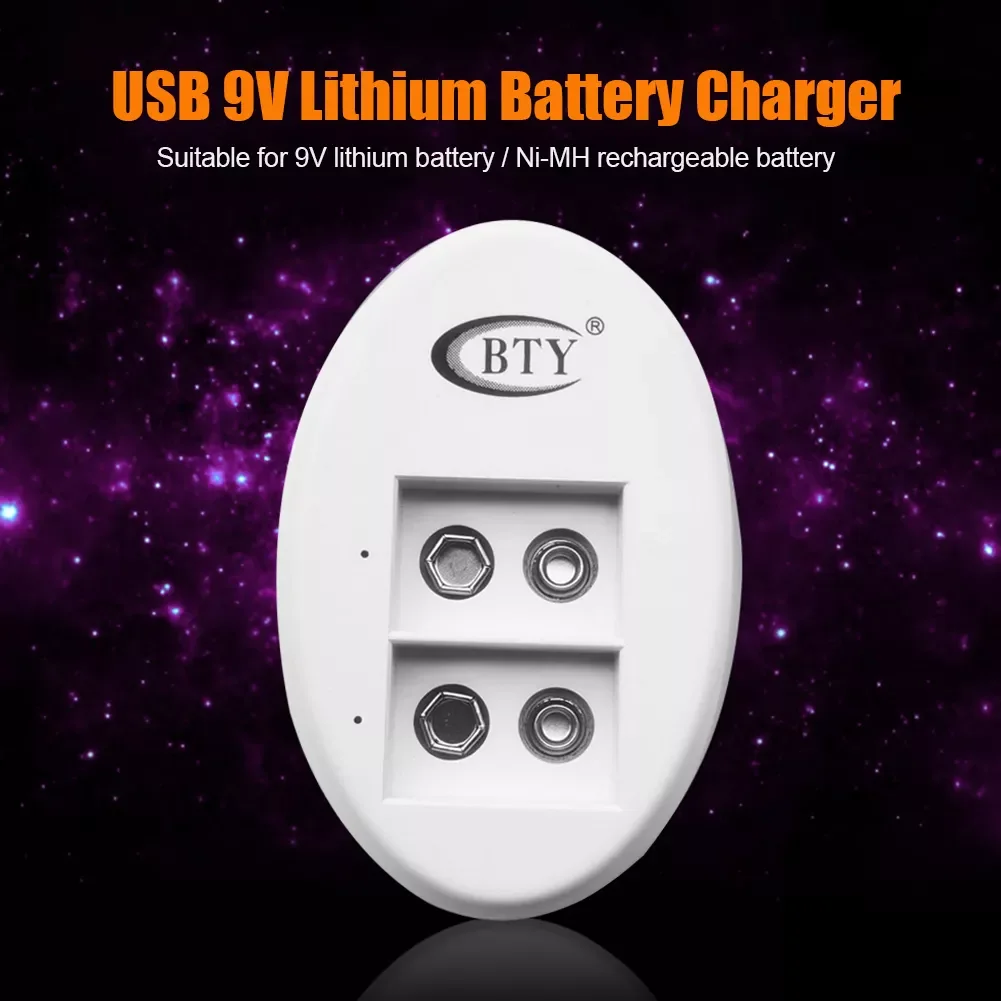

2022New Mini Dual Toy Battery Charger for 6F22 9V Lithium Ni-MH Ni-CD Battery USB Plug Portable Charger for Rechargeable Batteri