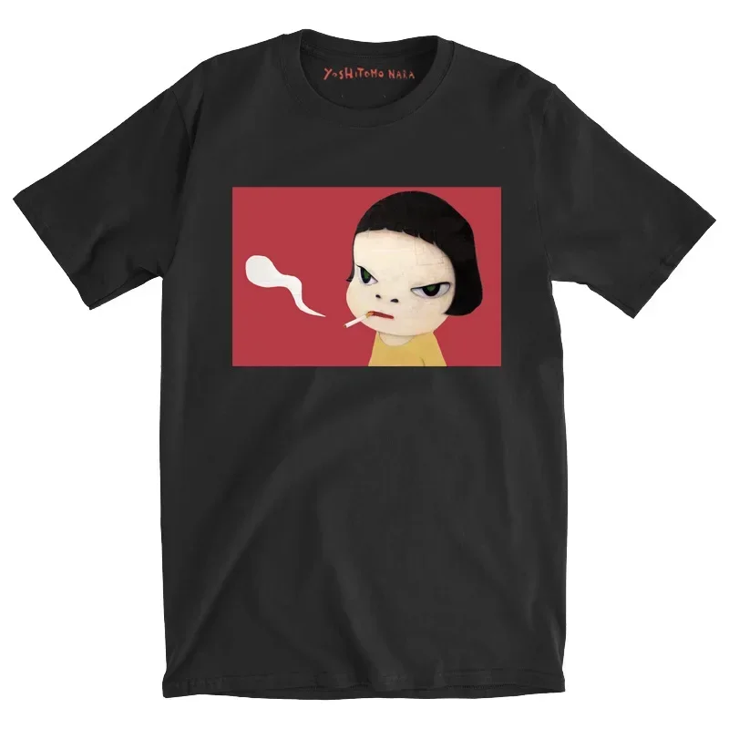 Летняя Мужская хлопковая футболка Yoshitomo Nara Guitar новинка футболки из 100% хлопка