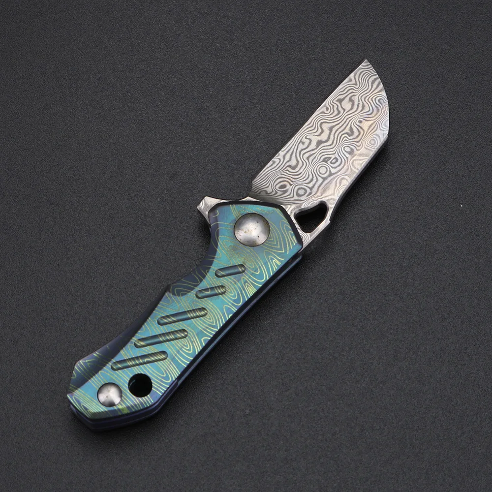 Складной нож Xuanfeng 9cr18 из дамасской стали