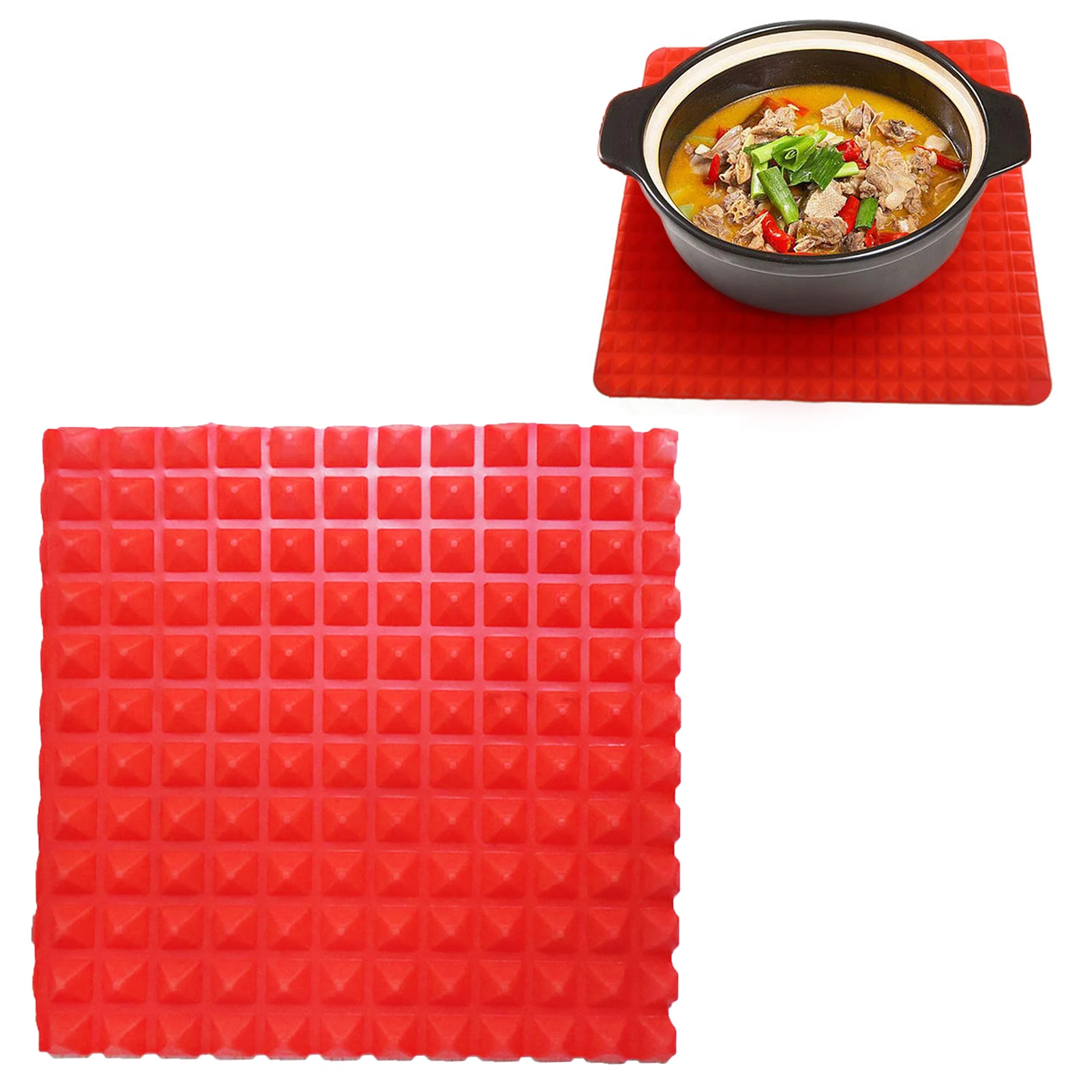 

Silicone Red Pyramid Baking Mat Baking Mat Silicone Baking Mat Cooking Pan BBQ Pyramid Pan Raised Silicone Baking Sheet