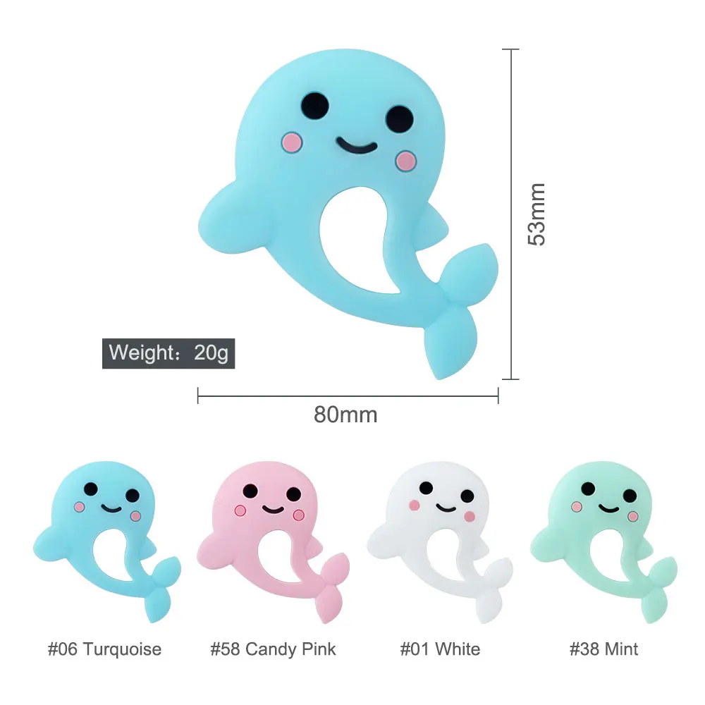 1pc Silicone Baby Teether Dog Cat Dinosaur Bear DIY Newborn Oral Care Nursing Pacifier Chain Toys Food Grade Rodent Teethers images - 6