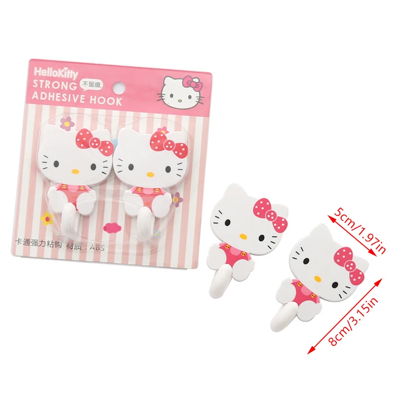 2 шт./набор самоклеящиеся крючки-вешалки Hello Kitty