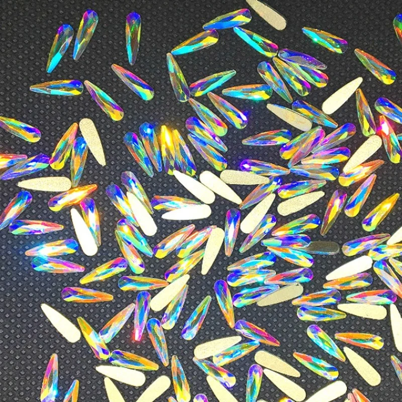 

20Pcs Diamond Nail Art Decorations Charms 3d Stass Crystal Studs Charms Accessoires Geometric Shape Gel Gem Colorful Rhinestones