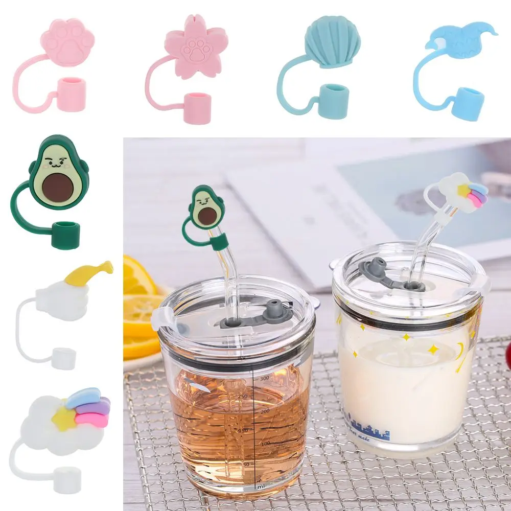 

1pcs Creative Airtight Splash Proof Reusable Drinking Dust Cap Silicone Straw Plug Cartoon Plugs Cover Cup Accessories