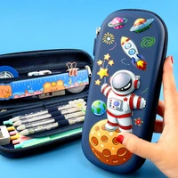 cartoon astronaut space pencil case 3d double layer large capacity pen box storage bag stationery offices supplies