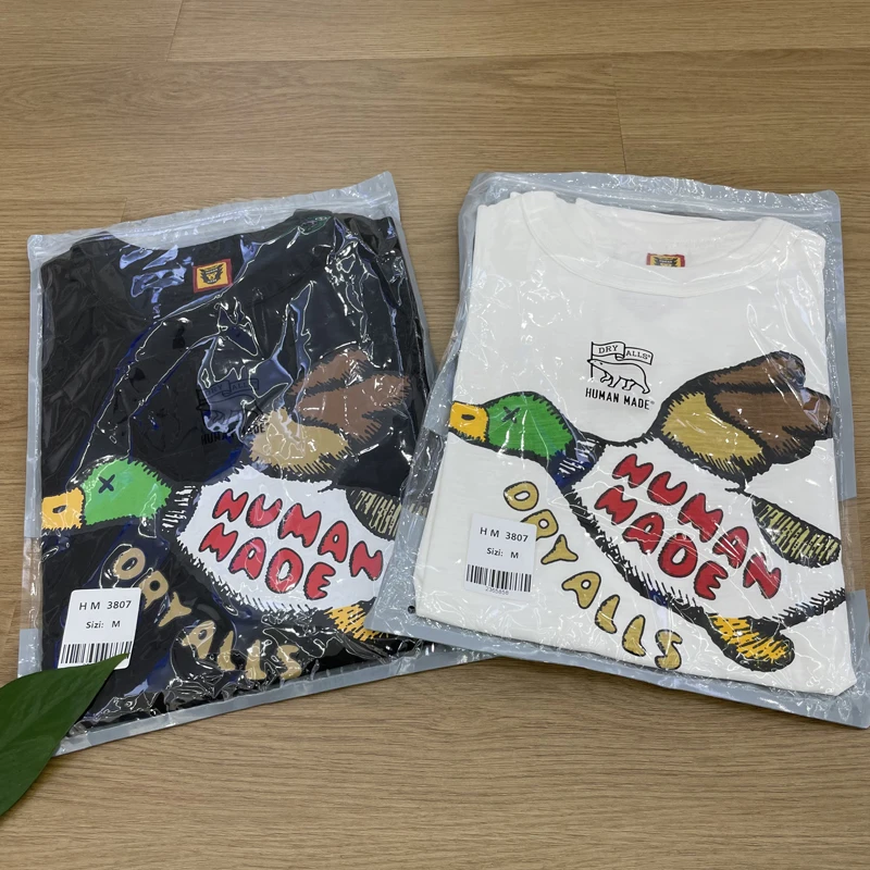 

Oversized Human Made T-shirts Flying Duck Print White Pure Cotton Men's Tops Tees