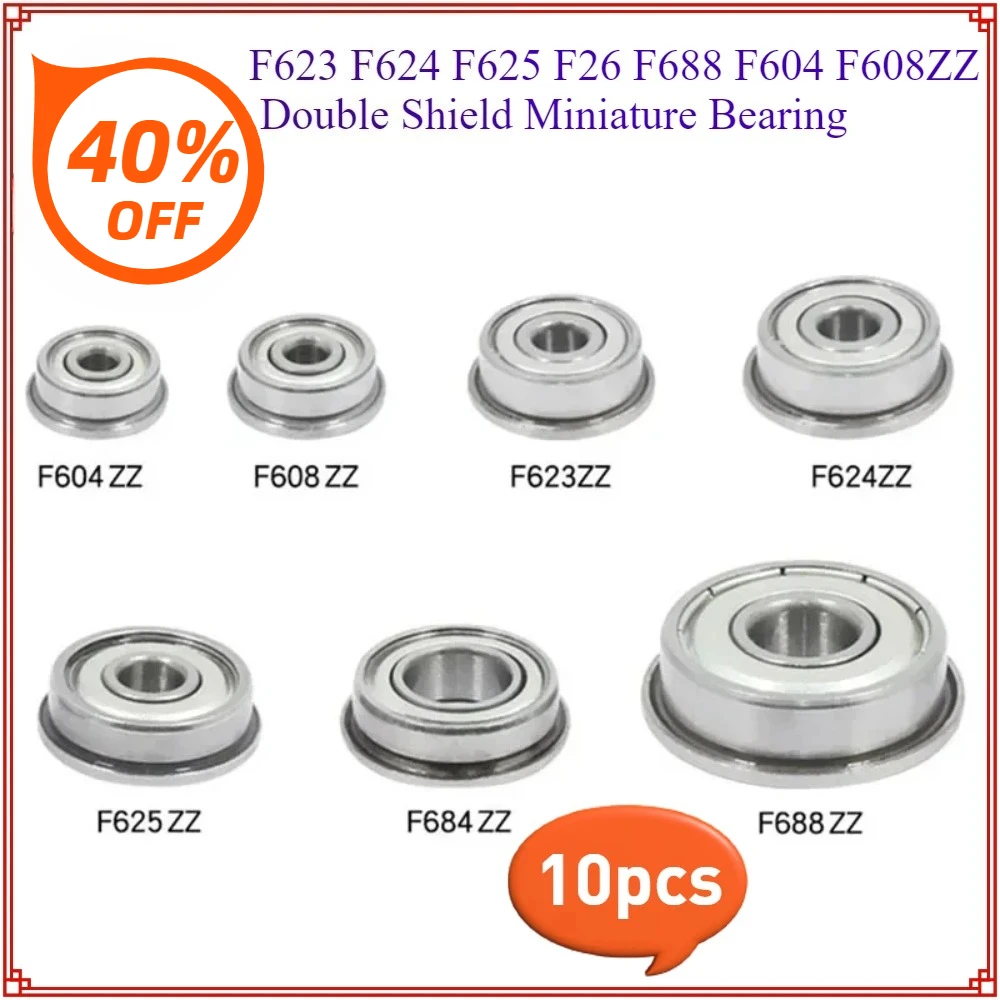 

Набор из 10 миниатюрных подшипников F623 F624 F625 F26 F688 F604 F608ZZ для 3D-принтеров